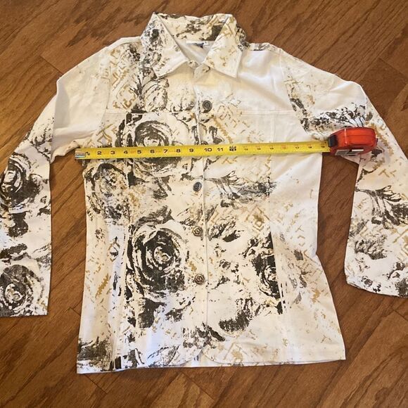 NWOT Parsley & Sage shirt or jacket with cool metal buttons, some lace, M - Picture 5 of 9
